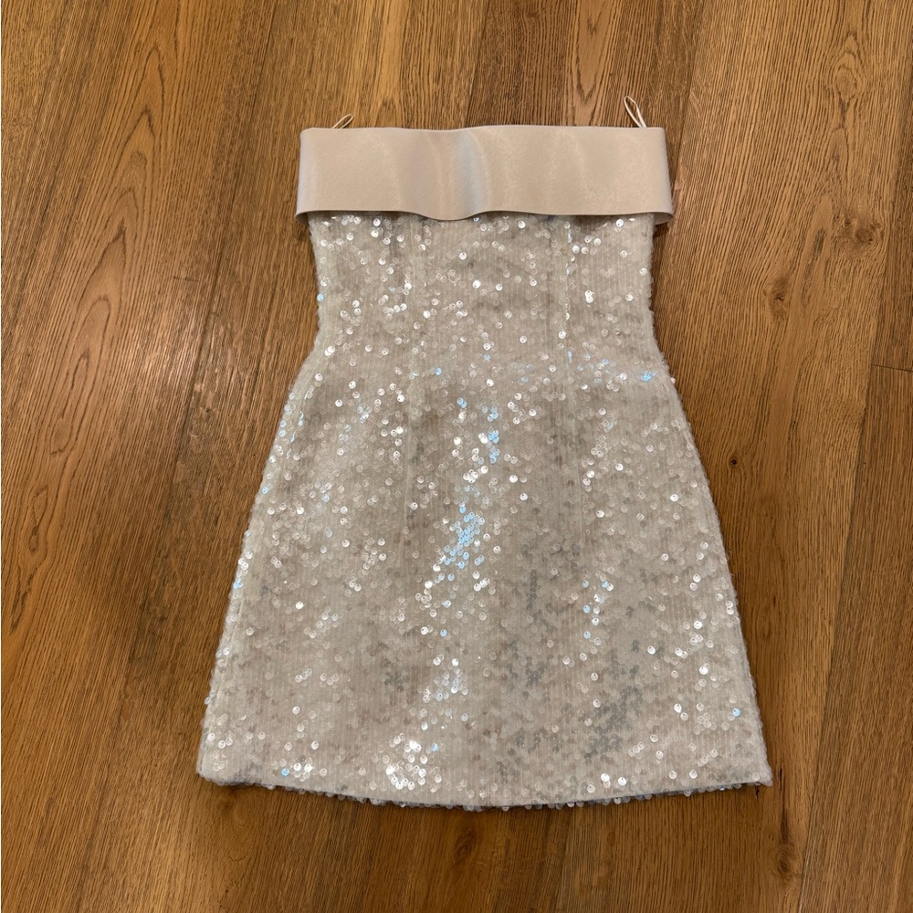 Philosophy di Lorenzo Serafini Ivory Sequin Mini Dress